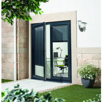 AluVu External French Door Pre-finished Anthracite Grey